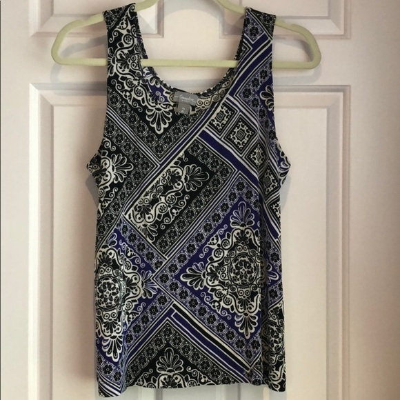 Chico’s Patterned Tank Top Size 2 - Picture 1 of 5